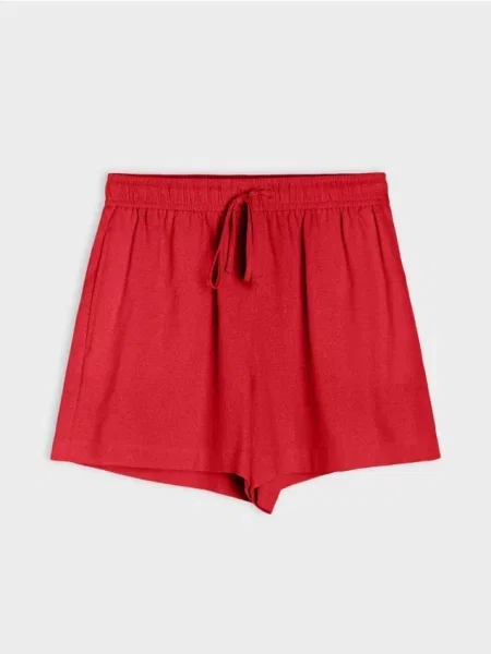 Шорти зі сумішшю льону перцевий червоний