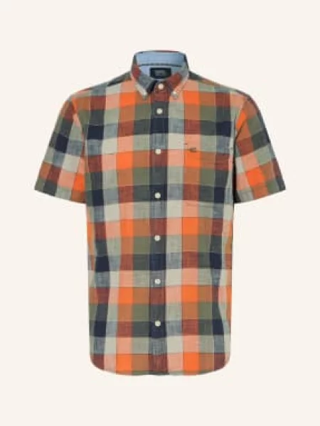Camel Active Košile S Krátkým Rukávem Regular Fit oranžová tmavě modrá šedá