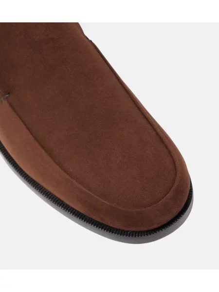 Pantofi loafer Khaite din piele de căprioară maro