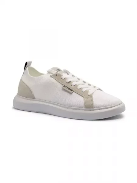 Tommy Hilfiger Sneakers tornacipő SEASONAL bőr hozzáadásával fehér