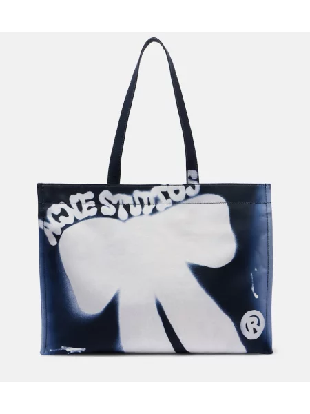 Geantă Acne Studios din canvas albastru