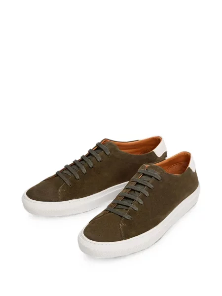 Sneakerși Hackett London din piele de căprioară verde