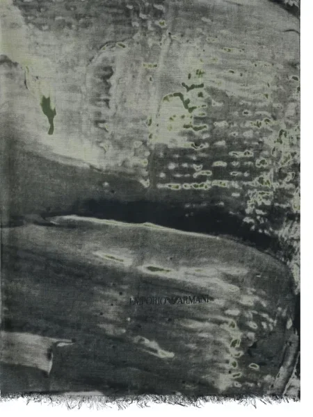 Κασκόλ Emporio Armani με αφηρημένο print μαύρο