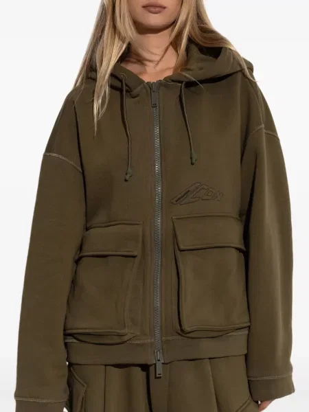 Haftowana bluza z kapturem Dsquared2 zielona