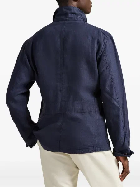 Șapcă Polo Ralph Lauren cu două rânduri de nasturi de in în carouri albastru