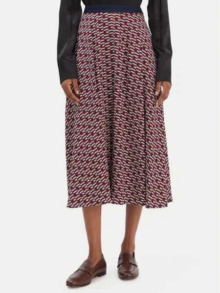 Tommy Hilfiger Trapezno krilo Bordo rdeča