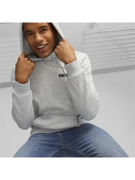 Bluza z kapturem i małym dwukolorowym logo Essentials+ PUMA czarna