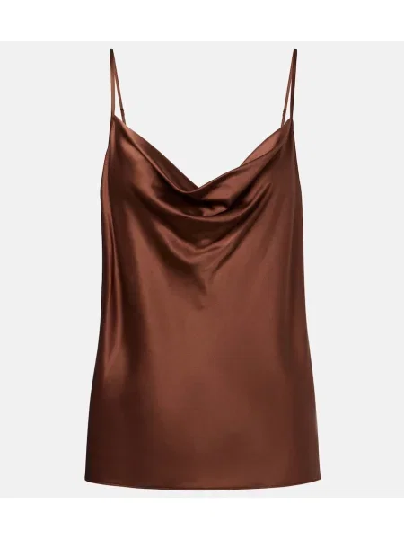 Maiou Veronica Beard de mătase maro