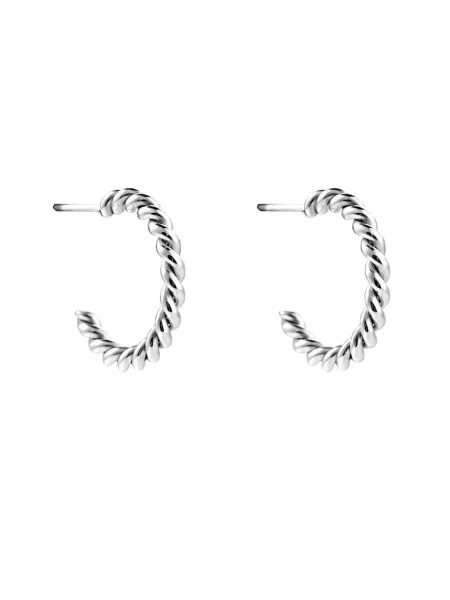 Cala Rose Cercei BRAIDED HOOPS argintiu roz