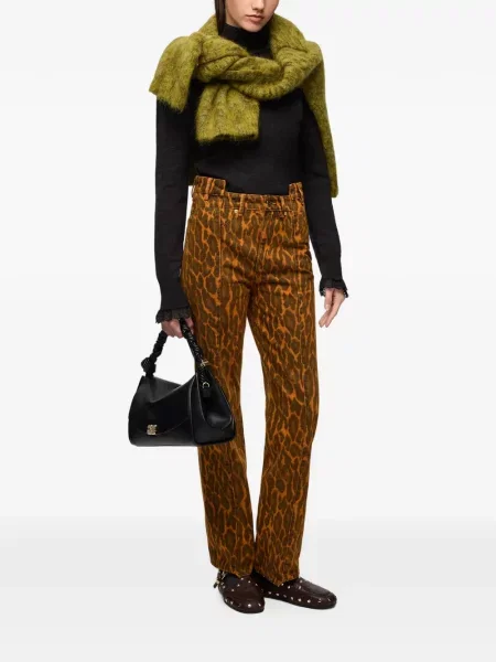 Blugi Ganni cu model leopard maro