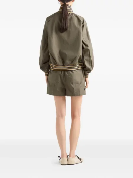 Pantaloni scurți Prada din poplin verde