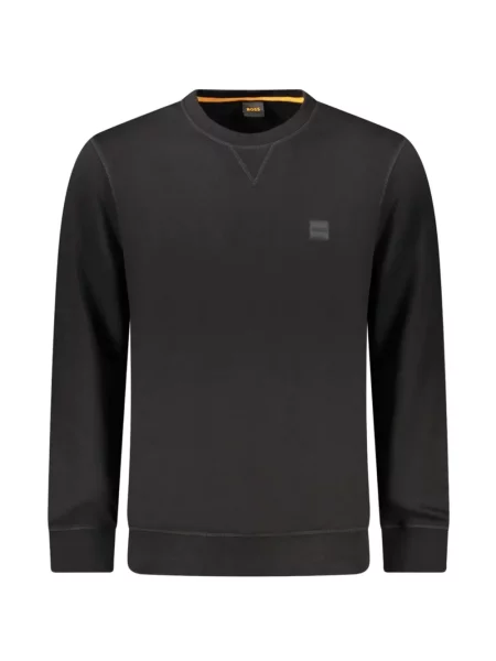 Hanorac crewneck Boss cu decolteu rotund cu autograf negru