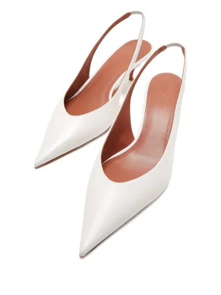 Pantofi cu toc Amina Muaddi slingback alb