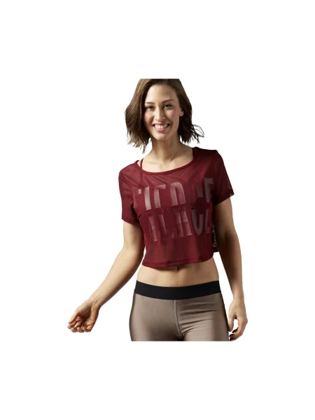 Tricou Reebok Sport plasă bordo