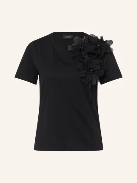S.Oliver Black Label Tričko S Ozdobnými Kamínky černá