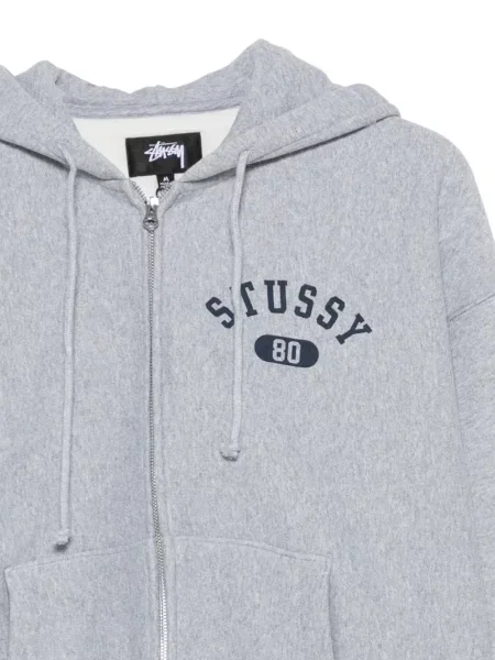 Hanorac cu glugă Stüssy cu imagine gri