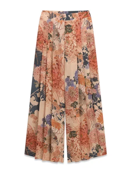 GUESS Pantaloni ecru / bleumarin / verde portocaliu