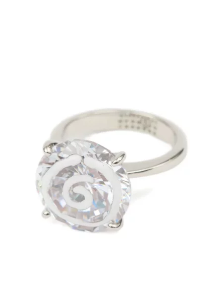 Inel Mm6 Maison Margiela de cristal argintiu