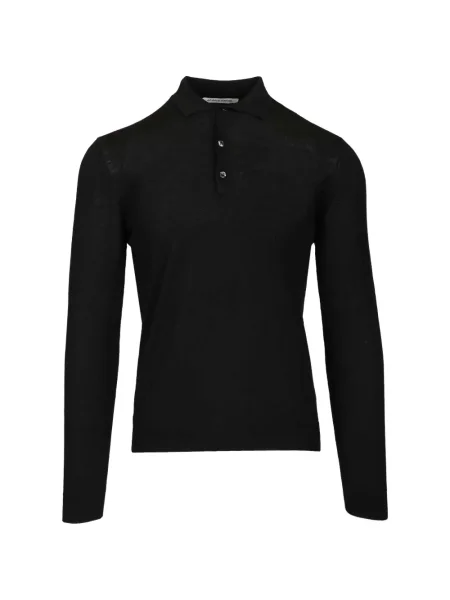 Lung tricou polo Al Duca D’aosta 1902 tricotate negru