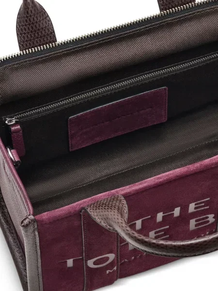 Geantă Marc Jacobs din piele de căprioară violet