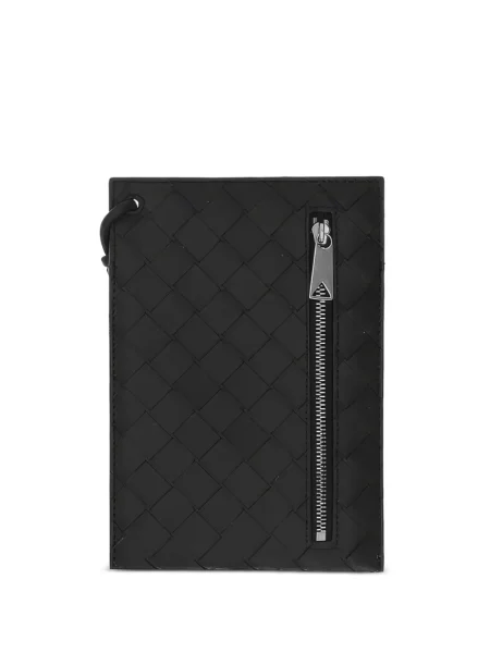Iš natūralios odos piniginė Bottega Veneta juoda