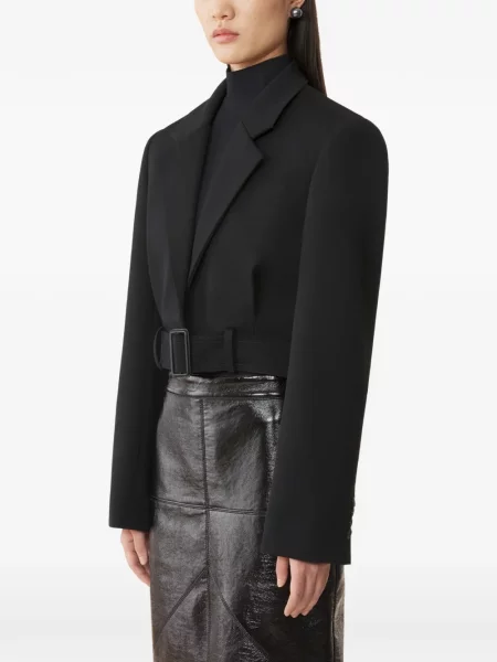 Scurt cu centură geacă Lanvin de lână negru