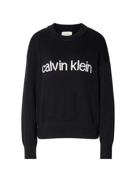 Calvin Klein Jeans Pulover / alb negru