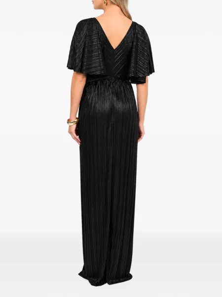 Rochie maxi Roserry cu model floral cu aplicații negru