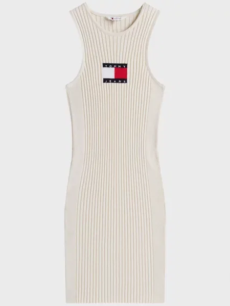 Міні джинсова сукня Tommy Jeans бежева