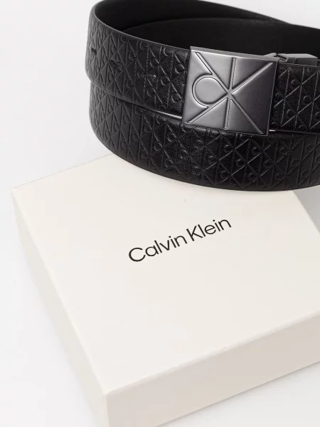 Bőr megfordítható öv Calvin Klein fekete