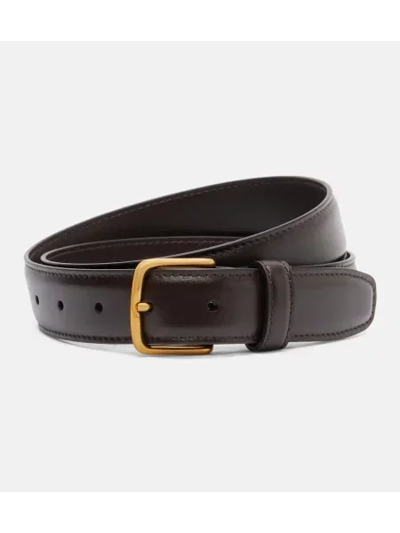 Curea The Row din piele clasică maro