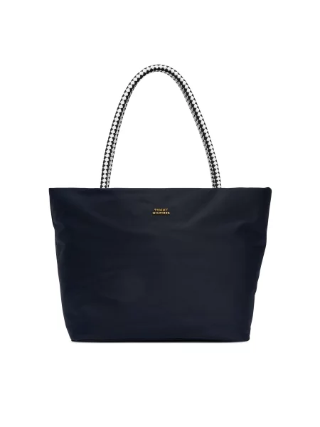 Τσάντα Tommy Hilfiger Th Marina Hobo/Tote Nylon Σκούρο μπλε
