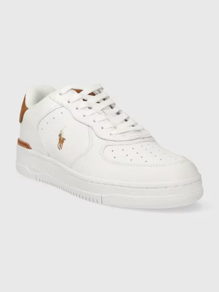 Usnjene superge Polo Ralph Lauren Masters Crt bela