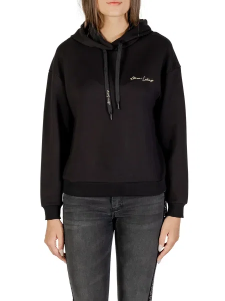 Bluza z kapturem Armani Exchange z kapturem czarna