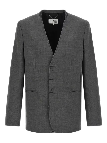 Jednořadé sako Mm6 Maison Margiela šedé