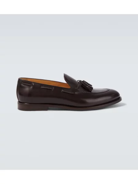 Usnjene loaferke Brunello Cucinelli rjava