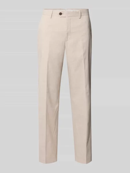 Spodnie garniturowe o kroju regular fit z dodatkiem lnu model STYLE.MAINE' Selected Homme