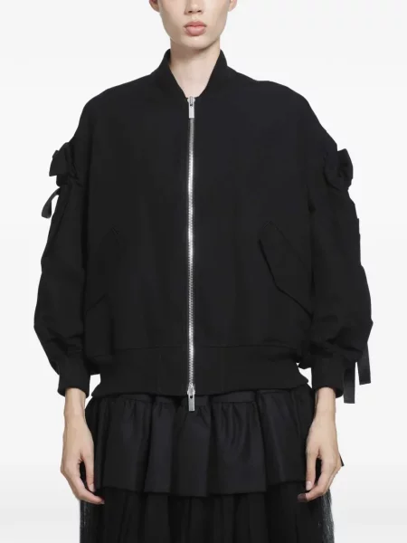 Geacă bomber Noir Kei Ninomiya cu funde negru
