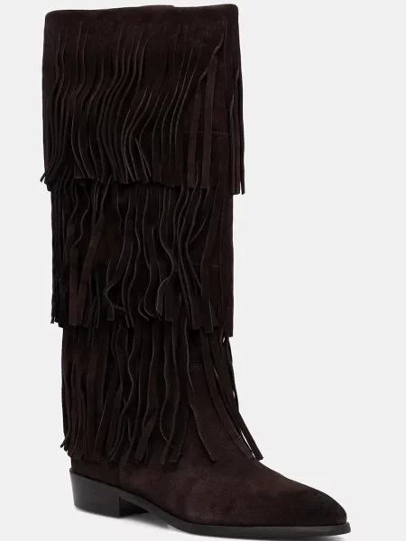 Steve Madden cizme din piele întoarsă Spur cu plat maro