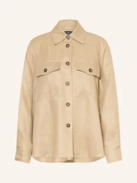 Weekend Max Mara Lněná Košile Pomposa velbloudí