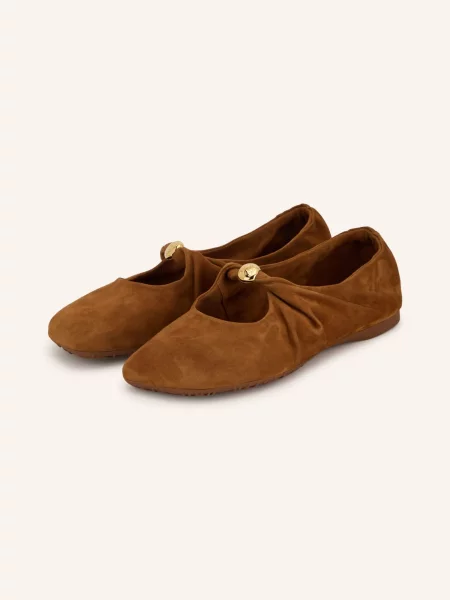 Loewe Mary Jane Baleríny Pebble hnědá