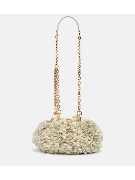 Geantă de mână Chloé din piele cu model floral alb