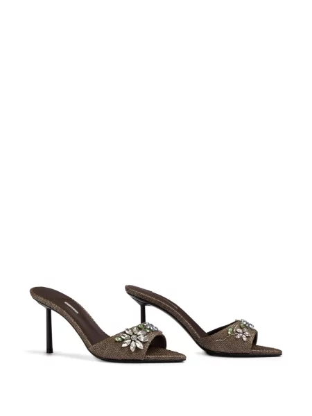 Papuci tip mules Le Silla cu model floral maro