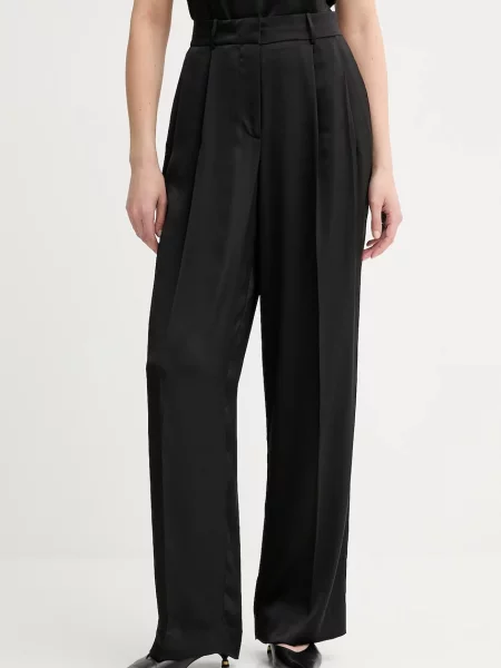 MICHAEL Michael Kors pantaloni drept high waist negru
