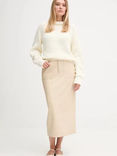 Marc Aurel sweter z golfem beżowy