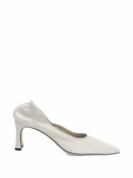 Pantofi cu toc By Far din piele alb