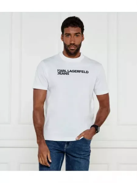 Karl Lagerfeld Jeans Tricou KLJ Reg Ss Essential alb