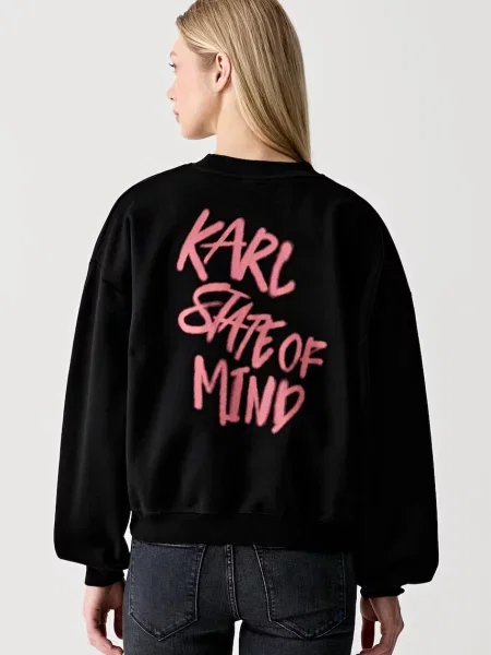 Karl Lagerfeld Jeans hanorac oversized pentru femei din negru