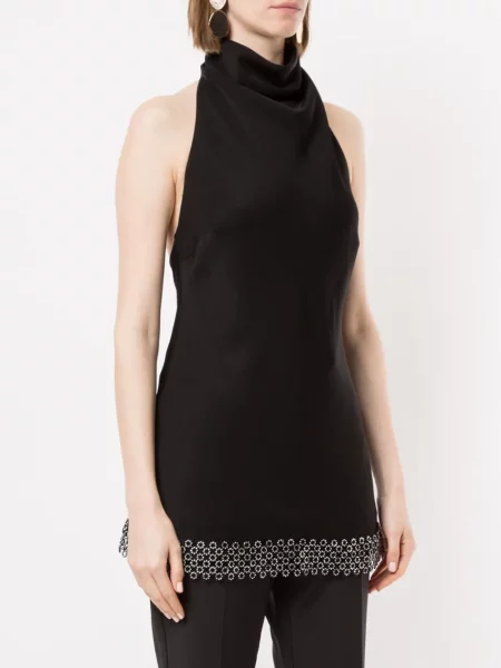 Top Ellery cu gât halter negru