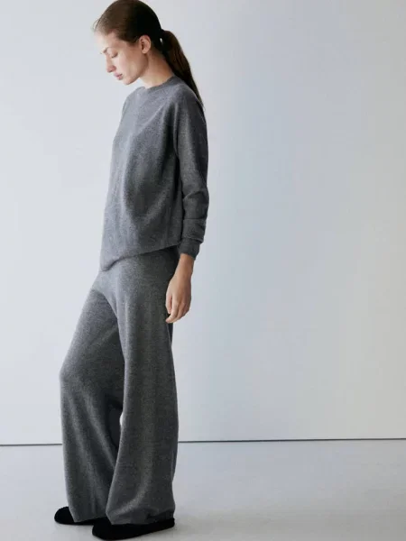 Sweter kaszmir Kobieta M MANGO szary